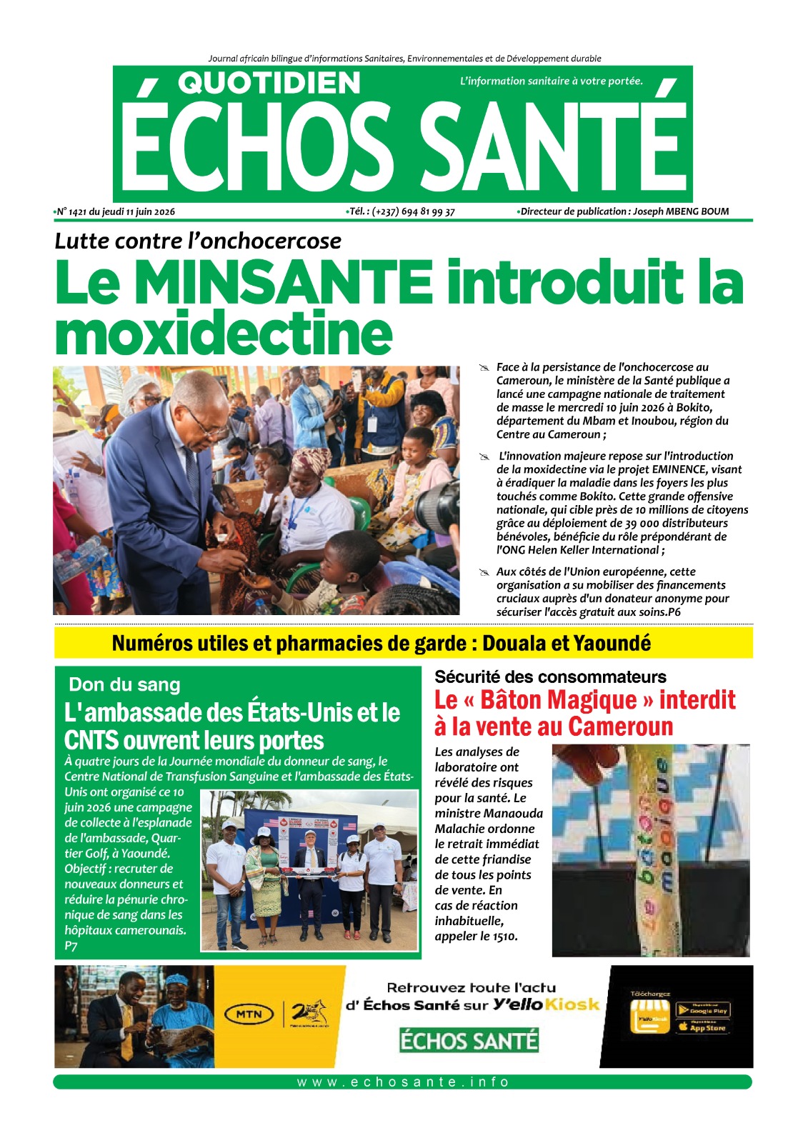 Echos santé n°1421 du jeudi 11 juin 2026
