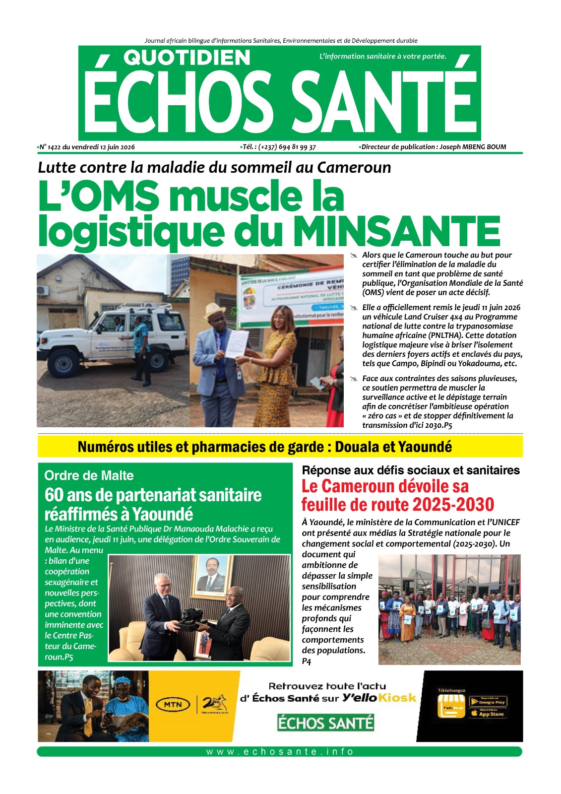 Echos santé n°1422 du vendredi 12 juin 2026
