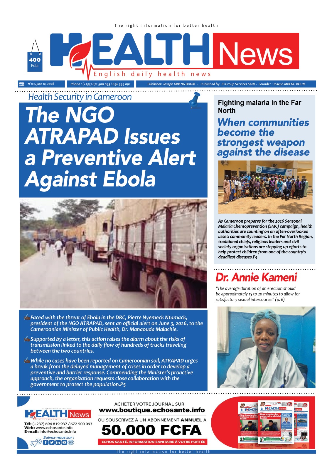 Health News N°108 du vendredi 12 juin 2026