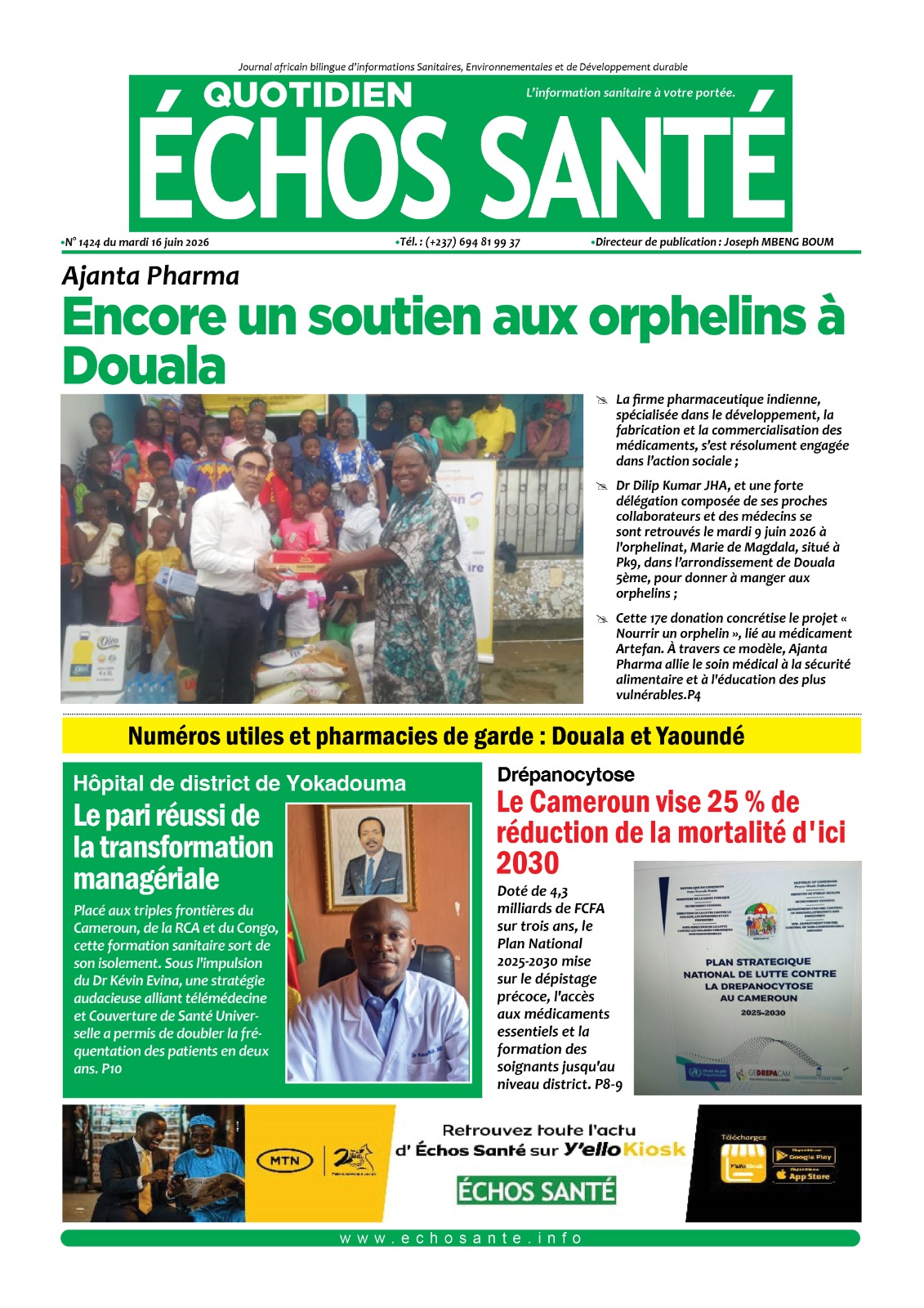 Echos santé n°1424 du mardi 16 juin 2026