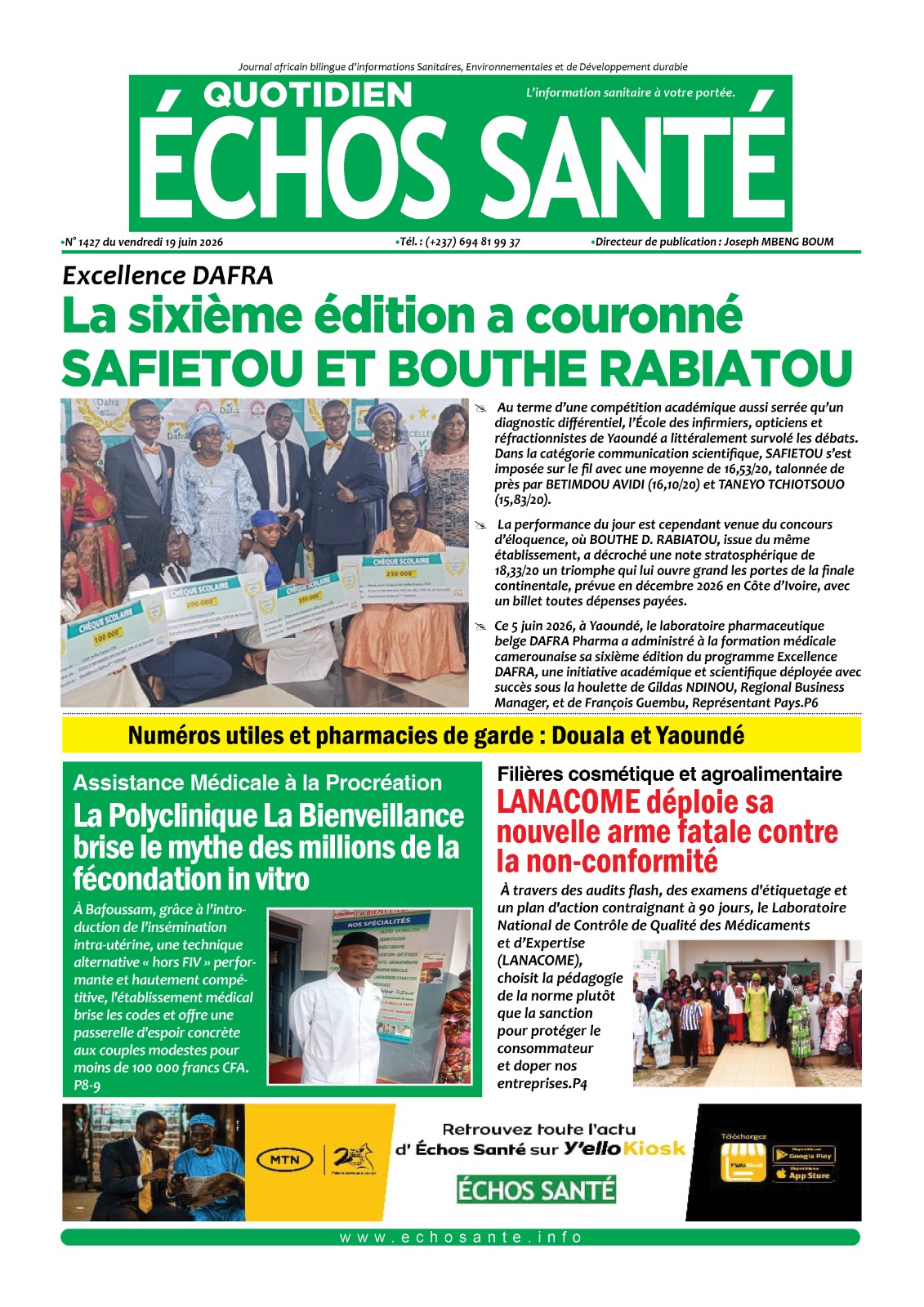 Echos santé n°1427 du vendredi 19 juin 2026