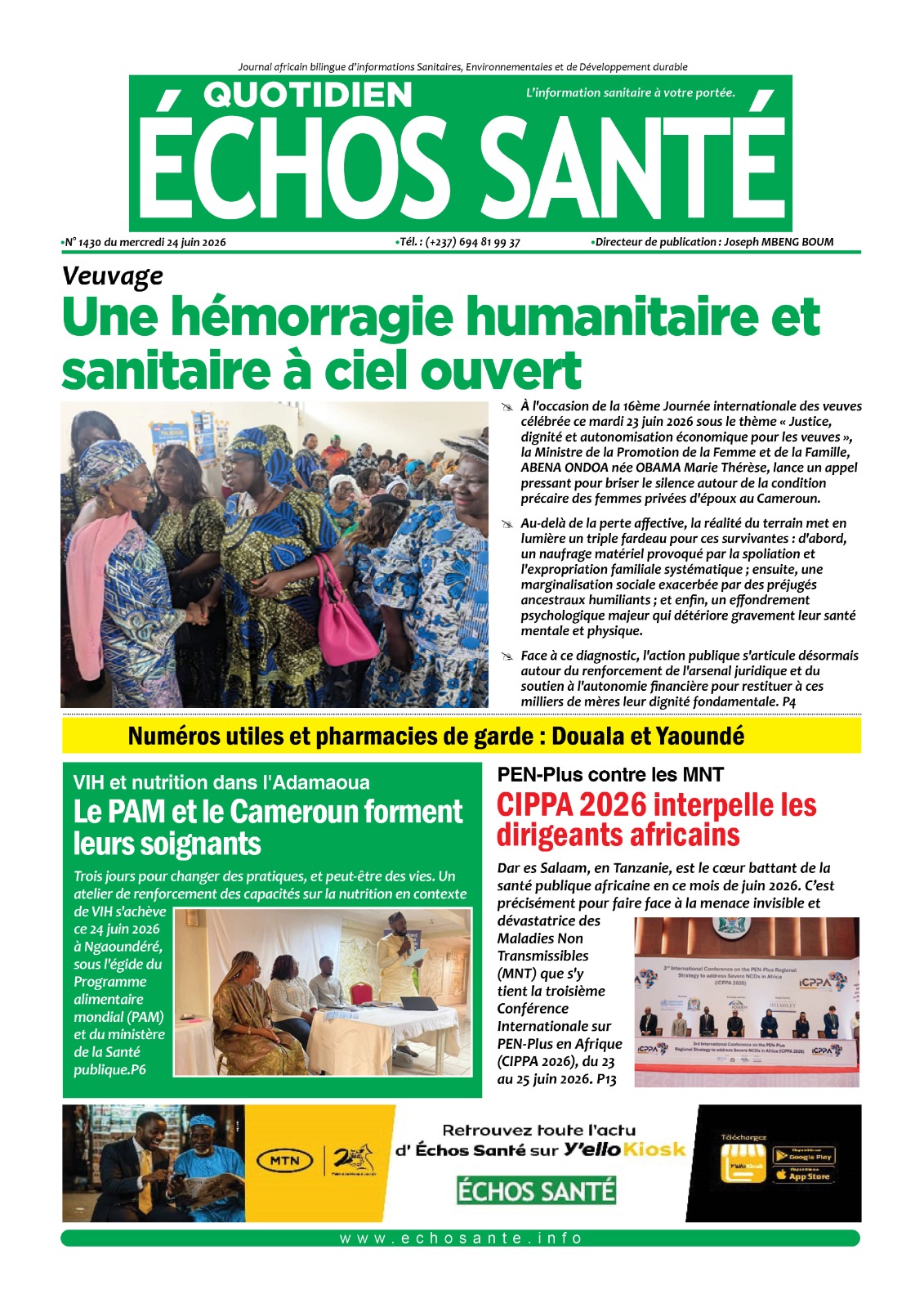 Echos santé n°1430 du mercredi 24 juin 2026