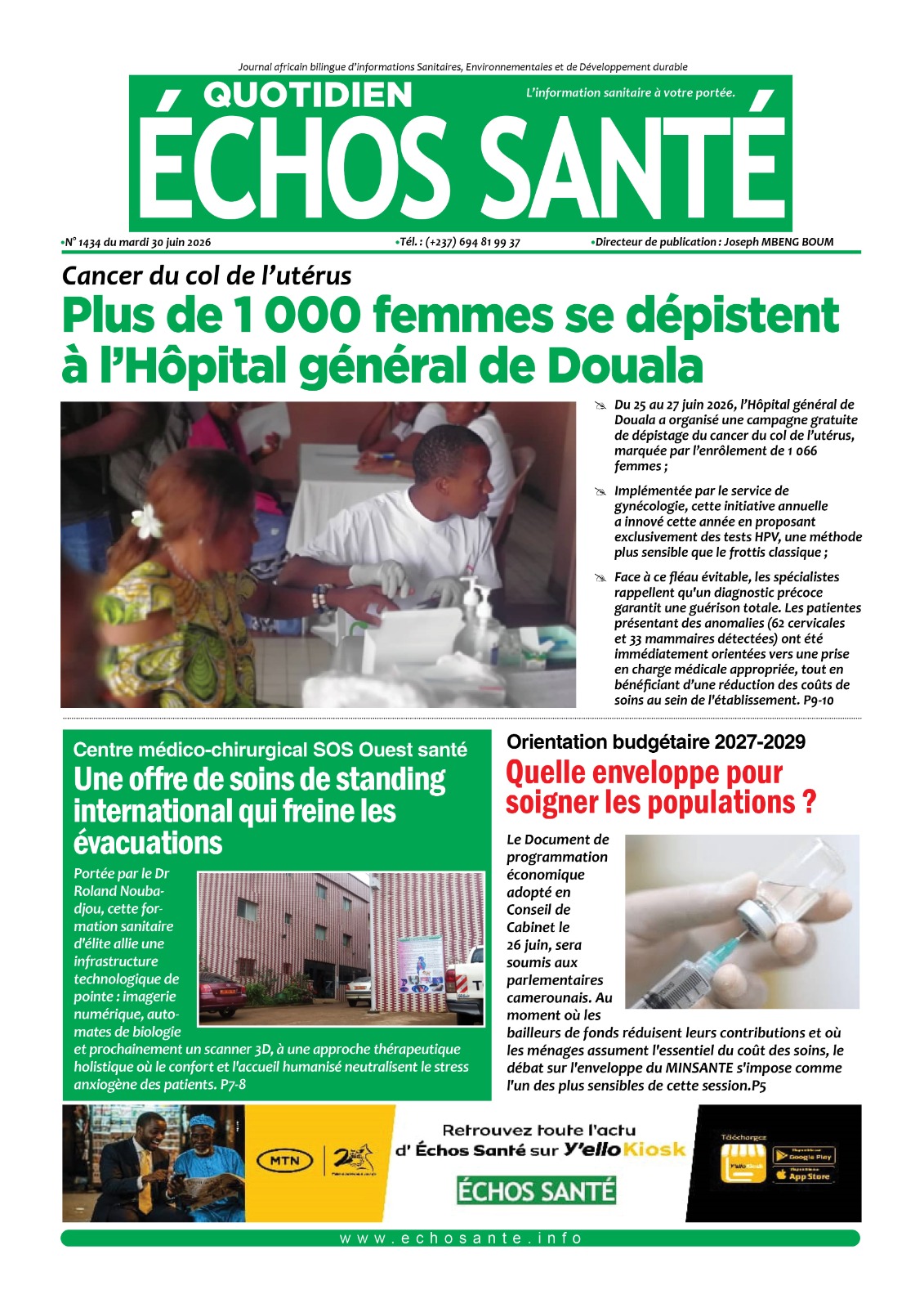 Echos santé n°1434 du mardi 30 juin 2026