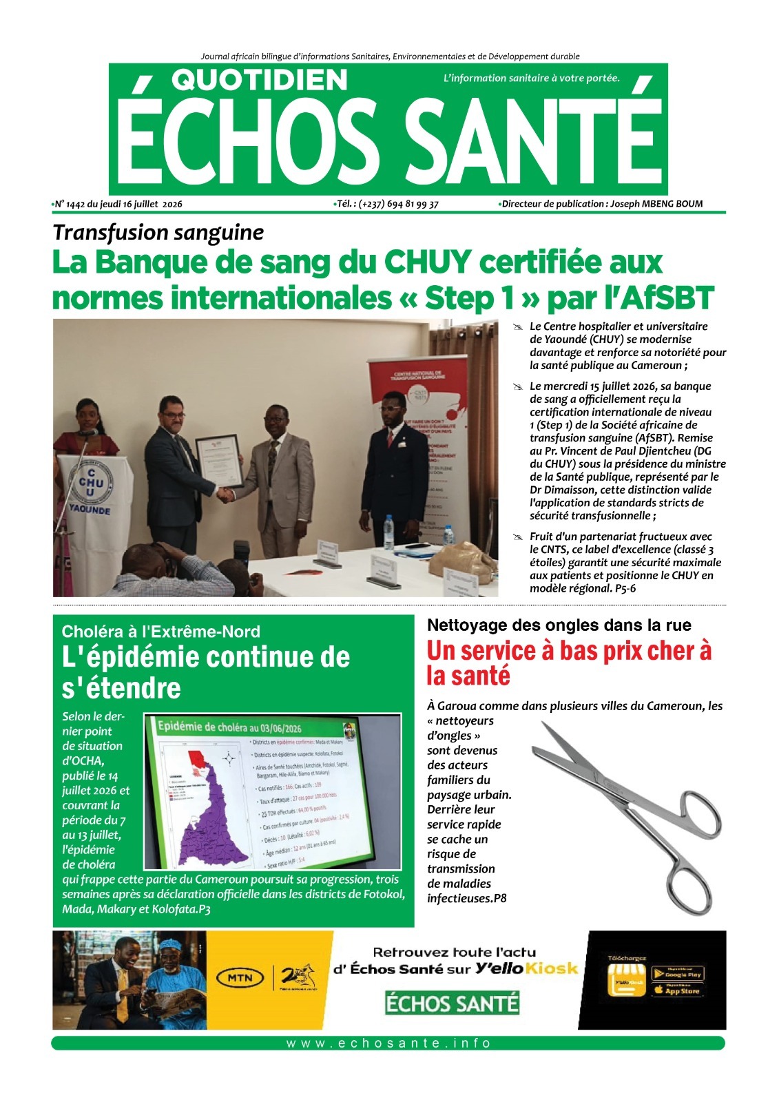 Echos santé n°1442 du jeudi 16 juillet 2026