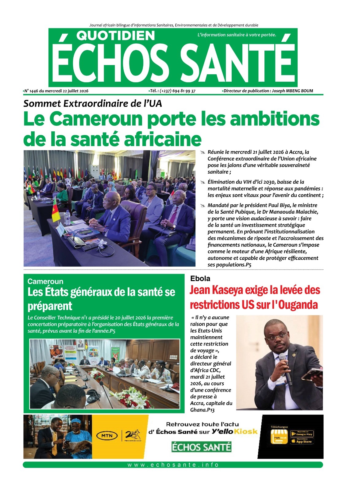 Echos santé n°1446 du mercredi 22 juillet 2026