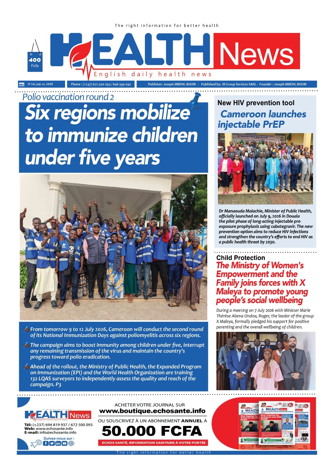Health News N°118 du vendredi 10 juillet 2026