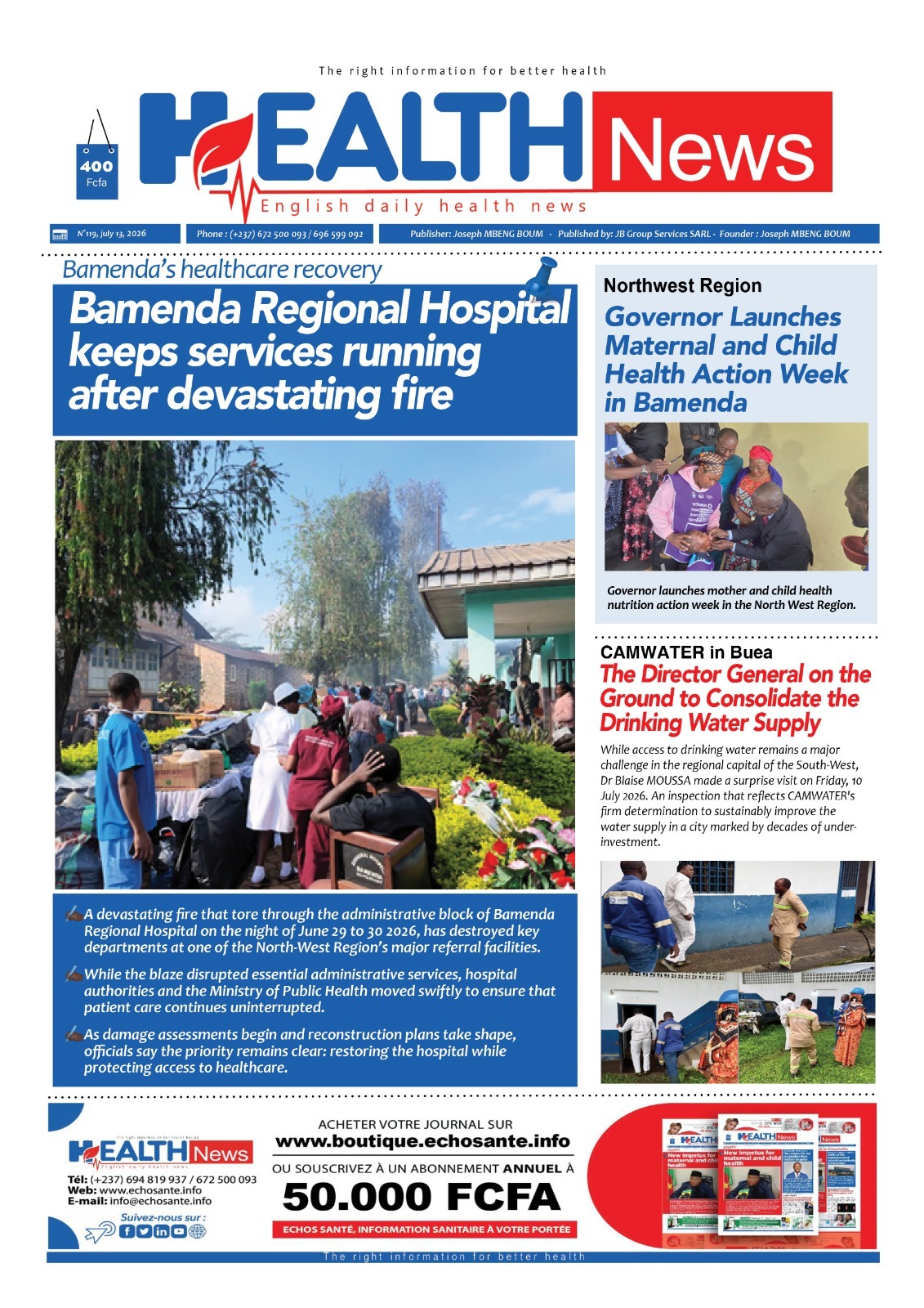 Health News N°119 du lundi 13 juillet 2026