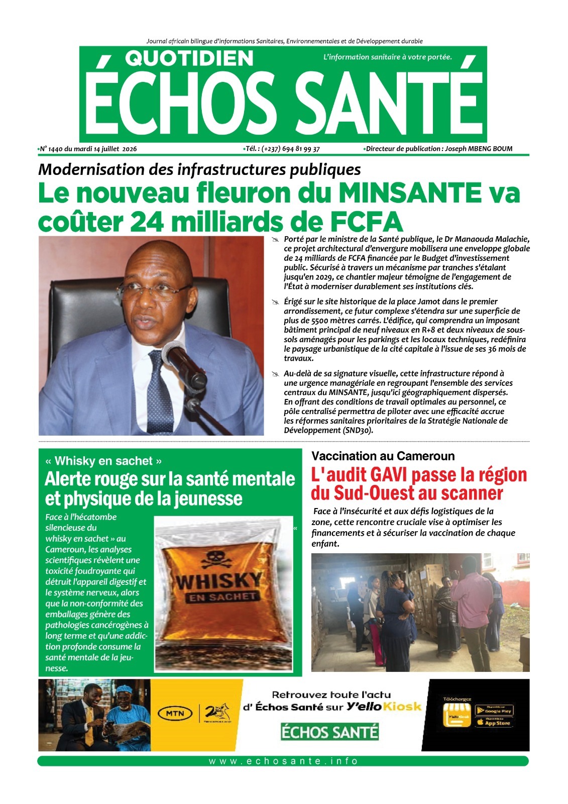 Echos santé n°1440 du mardi 14 juillet 2026