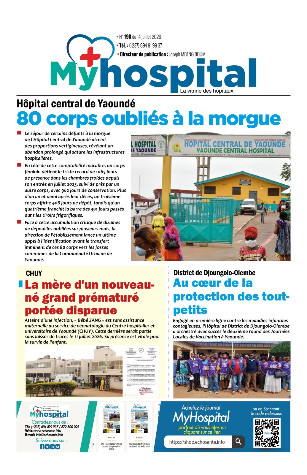 My Hospital N°196 du mardi 14 juillet 2026