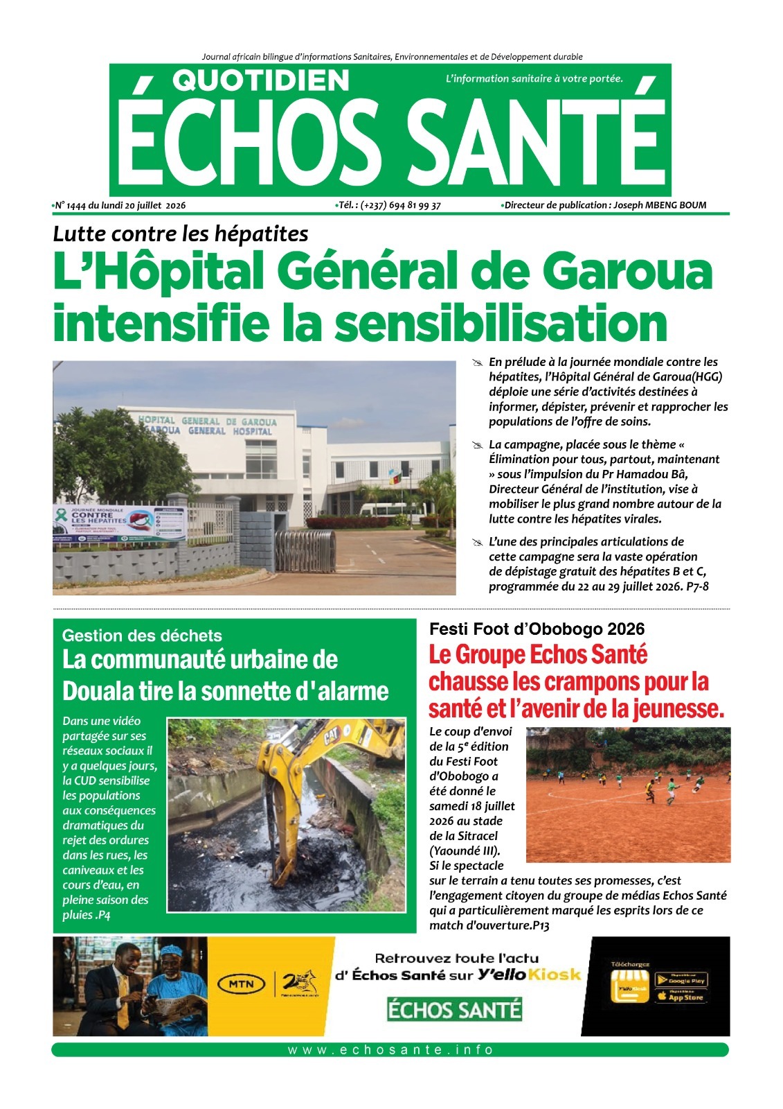 Echos santé n°1444 du lundi 20 juillet 2026