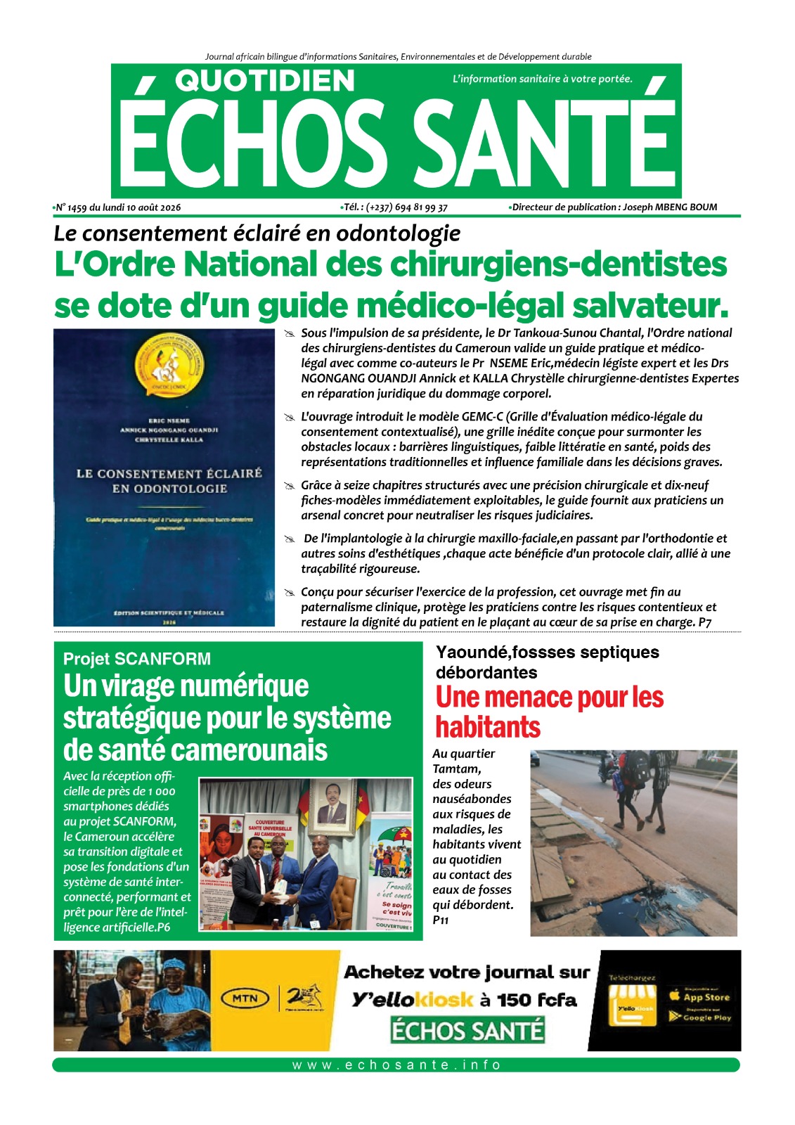Echos Sante n°1459 du lundi 10 aout 2026