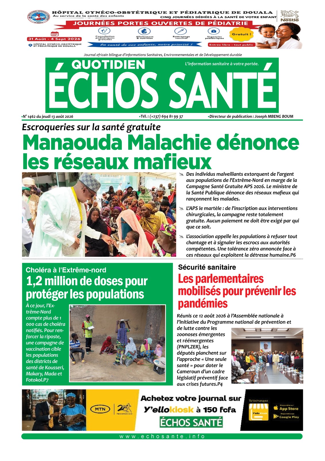 Echos Sante n°1462 du jeudi 13 aout 2026