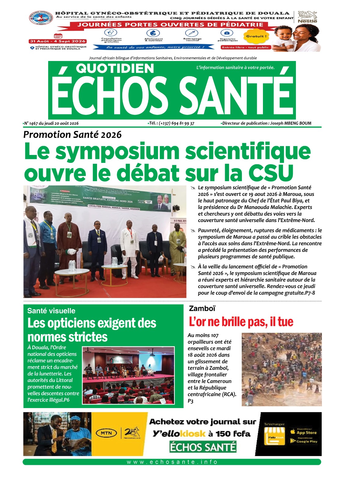 Echos Santé n° 1467 du jeudi 20 août 2026