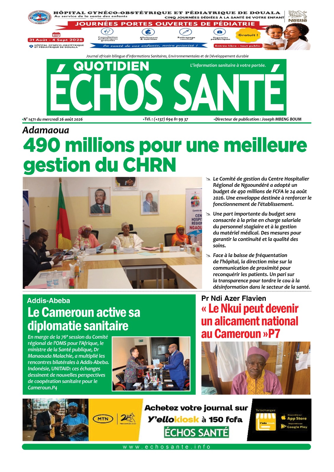 Echos Santé n° 1471 du mercredi 26 août 2026