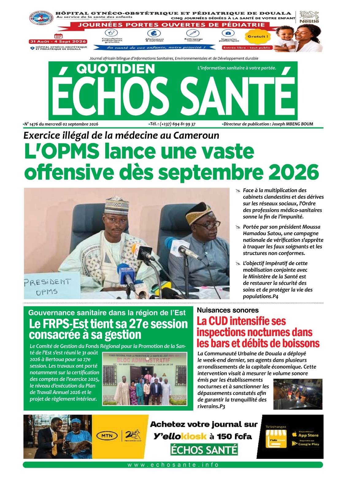 Echos Santé n° 1476 du mercredi 2 septembre 2026