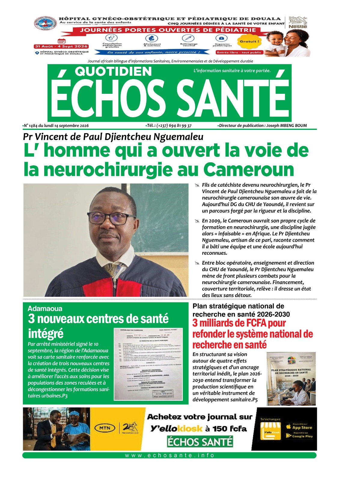 Echos Santé n° 1484 du lundi 14 septembre 2026